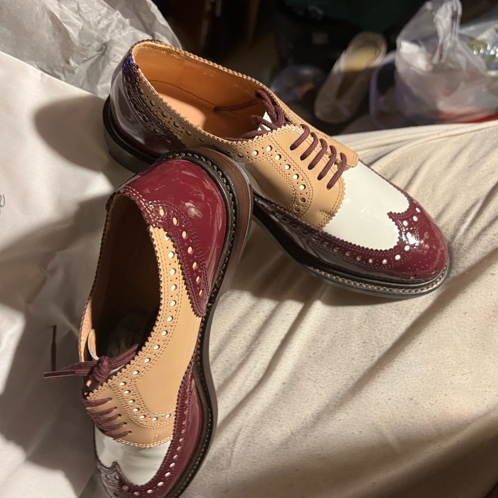 Size 36 Robert Clergerie -282600prune/Blanc/Tany DBL Verniprune item#3345548 - Picture 8 of 11